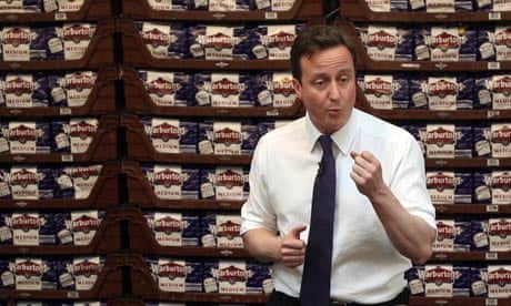 David Cameron at a bread factory