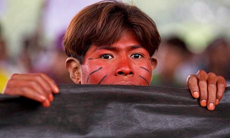 Guarani tribe member in Sao Paulo