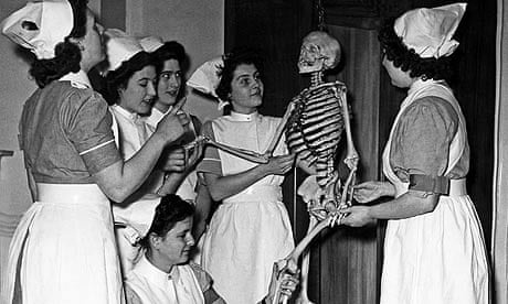 Skeleton in their Cupboard surrounded by nurses