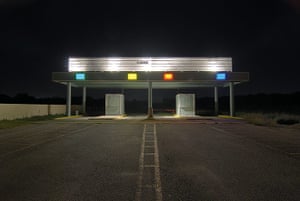 Nightwatch: The entrance to the defunct Mission Four Outdoor theatre in San Antonio, Te