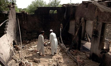 Pakistan house destroyed by drone missile