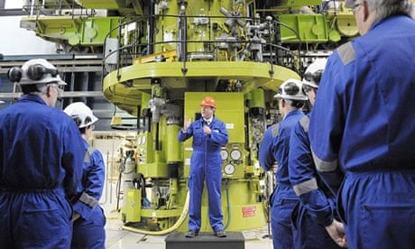David Cameron delivers a speech to workers at Hinkley Point B power station