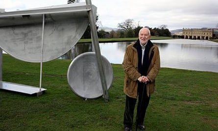 Sir Anthony Caro at his exhibition at Chatsworth House in 2012