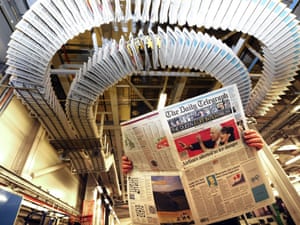 The Daily Telegraph newspaper printing press in Hertfordshire, UK.