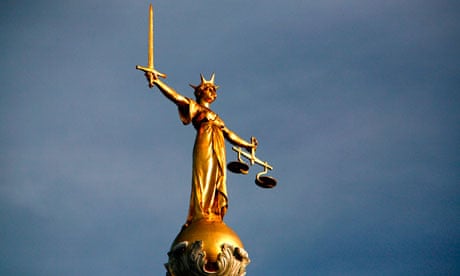 Statue of Justice on top of the Old Bailey (Central Criminal Court), City of London, UK
