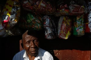 Alexandra Township: Elderly man at his stall