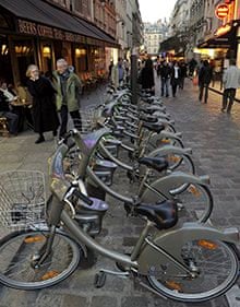 Velib rental bicycles in Paris