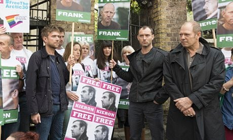 London: Celebrities support Greenpeace protest at Russian Embassy