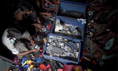 Indian workers recycle