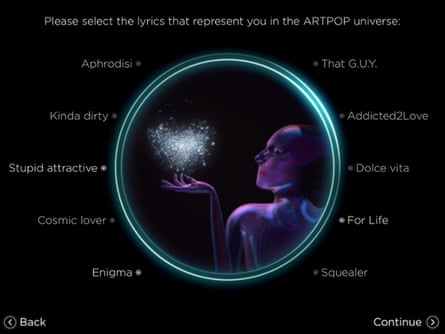 The ARTPOP app wants to know all about you.