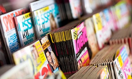 Women's magazines on rack