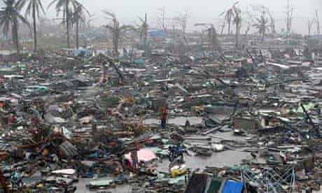 Debris and ruins in Tacloban city in central Philippines