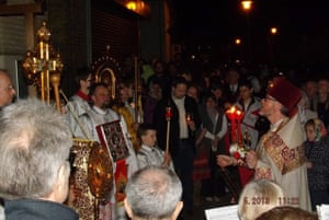 Church congregations: orthodox easter celebration