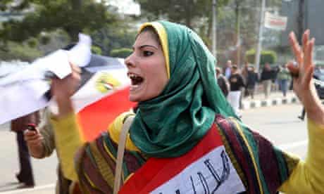 Female protester in Cairo