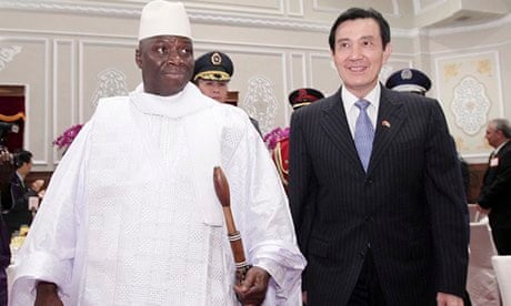 Gambian president Yahya Jammeh with Taiwanese counterpart Ma Ying-jeou in 2012