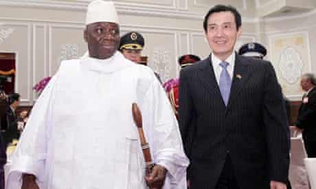 Gambian president Yahya Jammeh with Taiwanese counterpart Ma Ying-jeou in 2012 