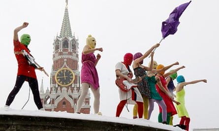 A Pussy Riot protest in Red Square in Moscow January 2012. 