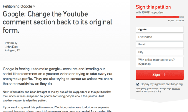 Google And Youtube Integration Petition Hits 180 000 Signatures Youtube The Guardian Google And Youtube Integration Petition Hits 180 000 Signatures Youtube The Guardian