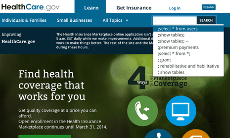 A screenshot of Healthcare.gov