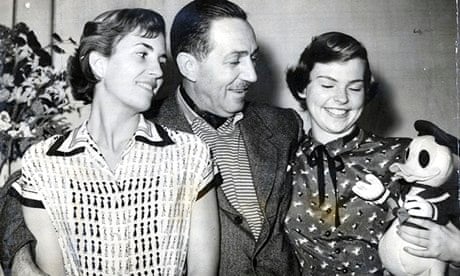 Diane Disney, left, with her father Walt and sister Sharon
