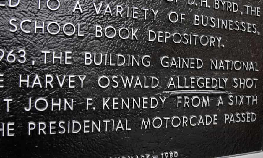 A plaque on the Dallas county administration building in signifies the site where Lee Harvey Oswald shot President John F Kennedy from a sixth-floor window.