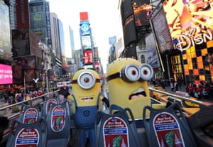 The Minions visit New York's Times Square, to celebrate the release of Despicable Me 2 on DVD.