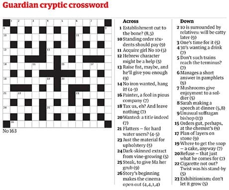 Araucaria's first Guardian crossword from 1958