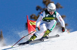 Francesca Marsaglia of Italy skis to the fourth best time in the first training for the women's World Cup downhill ski race in Beaver Creek, Colorado. The women will be racing on the new Raptor course in the season's first downhill race on November 29.