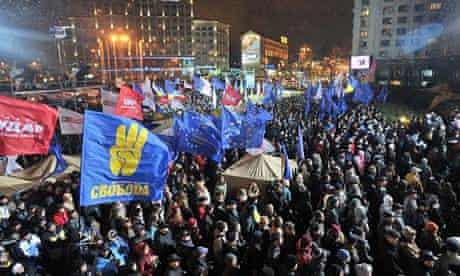 Ukrainians in rally demanding EU pact