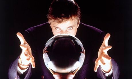 Businessman staring into a crystal ball
crystal