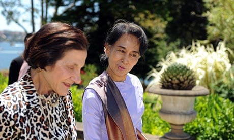 Aung San Suu Kyi with the governor-general of NSW, Marie Bashir, before Wednesday night's speech.