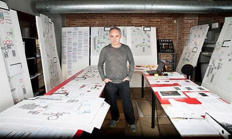 Ferran Adrià in the workshop where he and his team are creating the Bullipedia.