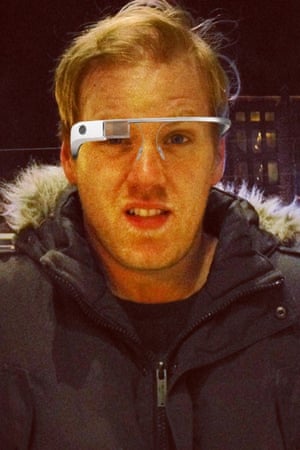 Stuart Heritage uses face transformer app Glassify, showing what you'd look like if you wore a Google Glass headset