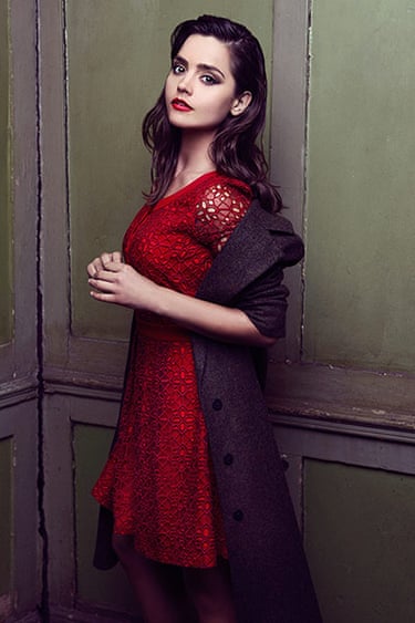 jenna coleman red dress Jenna Coleman looks stylish in red smock dress at Wilderness