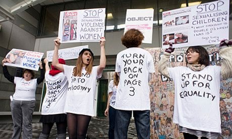 Campaigners from Object and Turn Your Back On Page 3 protest outside the offices of the Sun.