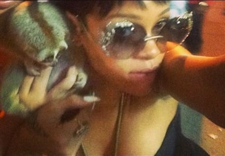 Rihanna with her loris in Thailand