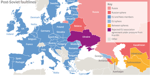 Russian Influence Map Post-Soviet faultlines: how Europe is shaped by Russia-EU rivalry ...