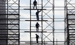 Building site scaffolding