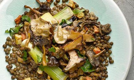 Yotam Ottolenghi's lentils with mushrooms and preserved lemon ragout