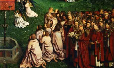 Detail of The Adoration of the Lamb from The Ghent Altarpiece