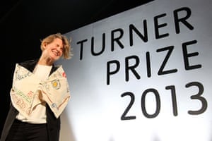 Turner Prize winner: Prouvost arrives on stage