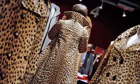 A collection of vintage furs before sale in Paris.