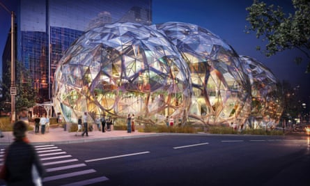 Bezos' balls … The complex is conceived as the 'social heart' of a 3.3 million sq ft complex of towers.