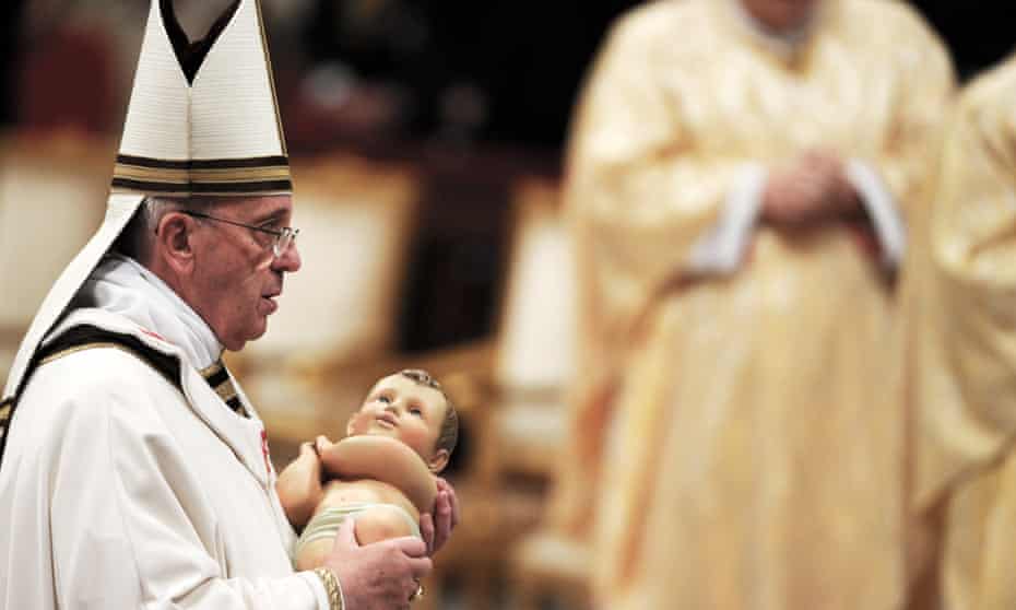Pope Francis at Christmas Eve mass in St Peter's