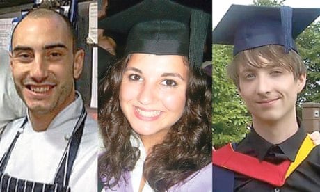 recent graduates Sam Elliott, who is now a chef; Sarah El-Sheika, a doctor; and Sam Felda, a teacher
