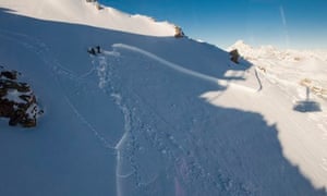 Avalanche above St Moritz
