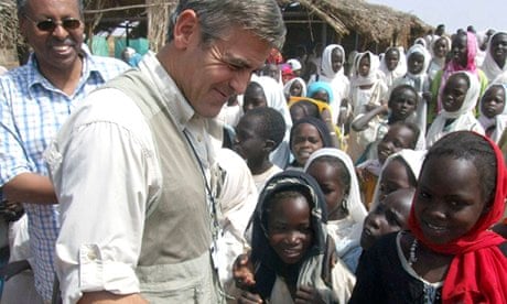 George Clooney in North Darfur, Sudan, in 2008.