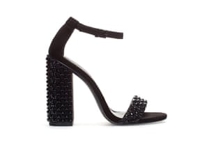 Party shoes: Party shoes - black studded block heel high sandals by Zara