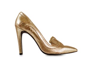 Party shoes: Party Shoes - Metallic gold court shoes by China Girl