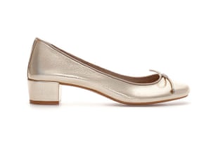 Party shoes: Party shoes - gold metallic low heel ballerina pumps by Zara
